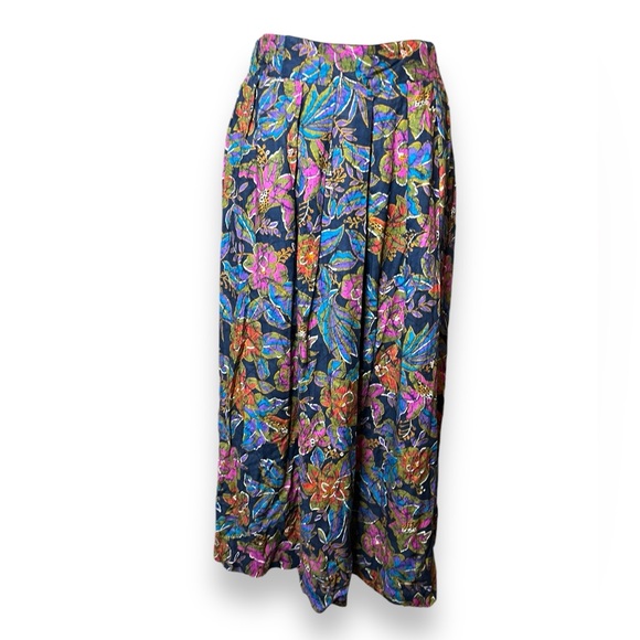 Vintage Norton Mcnaughton women’s leafy floral maxi elastic band skirt V… - Picture 1 of 10
